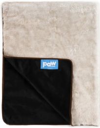 Paw PupProtector Cool Comfort Waterproof Throw Blanket White with Brown Accents