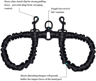 Dual Bungee Leash Add-On (Color: Black)