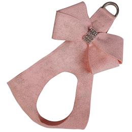 Susan Lanci Designs Puppy Pink Glitzerati Nouveau Bow Step In Harness (Color: Puppy Pink Glitzerati, Size: Small)