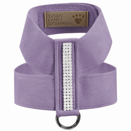 Susan Lanci Designs 3 Row Giltmore Crystals Tinkie Harness (Color: French Lavender, Size: Large)
