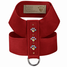 Susan Lanci Designs Crystal Paws Tinkie Harness (Color: Red, Size: Large)