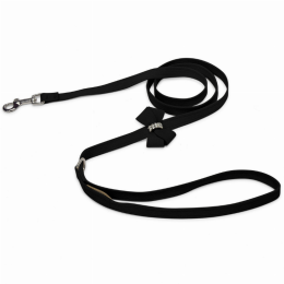 Susan Lanci Designs Nouveau Bow Leash (Color: Black, Size: 4 ft)