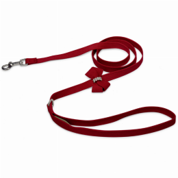 Susan Lanci Designs Nouveau Bow Leash (Color: Red, Size: 4 ft)