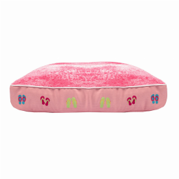 Halo Flip Flops Rectangular Dog Bed (Color: Pink, Size: M)