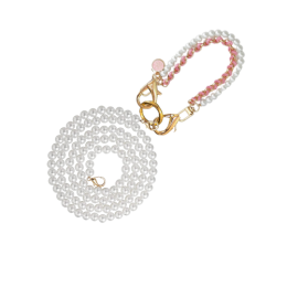 Double Layer Pearl & Chain Lead (Color: White)