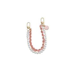 Double Layer Pearl & Chain Lead (Color: Pink)