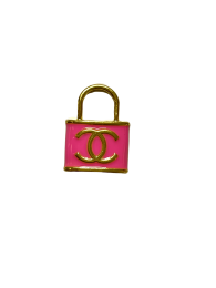 CC Lock Charm Collar (Color: Pink, Size: 10")