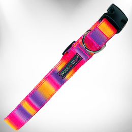 Tie Dye Dog Collars (Color: Pink/Purple, Size: L 1" width fits 14-25" neck)