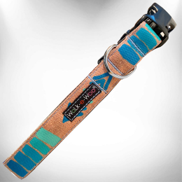 Tribal Dog Collars (Color: Teal, Size: S 3/4" width fits 10-14" neck)