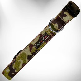 Camo Dog Collars (Color: Brown Camo, Size: S 3/4" width fits 10-14" neck)