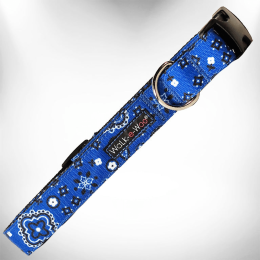 Bandana Dog Collars (Color: Blue, Size: XS 5/8" width fits 8-12" neck)