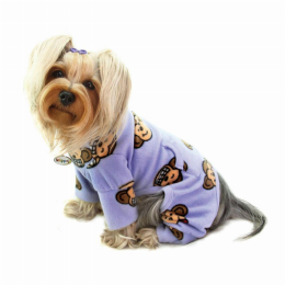 Silly Monkey Fleece Turtleneck Pajamas (Color: Lavender, Size: XL)