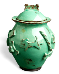 Dog Treat Jar (Color: Aqua/Green, Size: Jar)